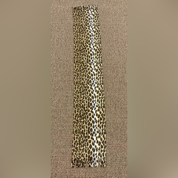 5 Foot Long Cheetah Leopard Wild Safari Animal Print Fringed Fleece Scarf - Picture 2 of 8